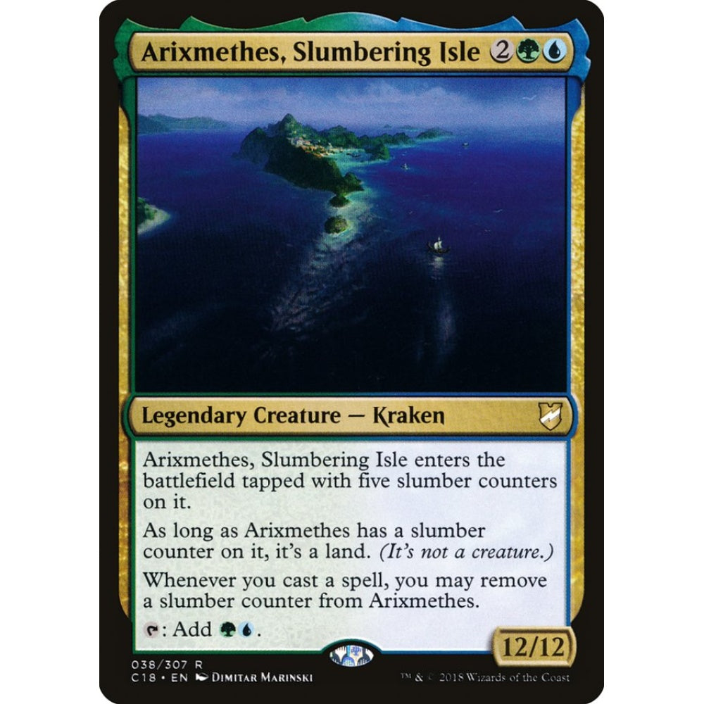 Arixmethes, Slumbering Isle rare 38 Magic the Gathering Commander 2018
