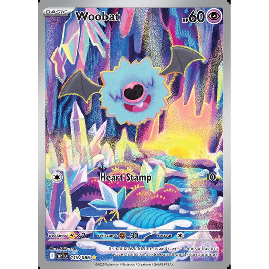 Woobat Illustration Rare 119/086 Pokemon Card Game White Flare