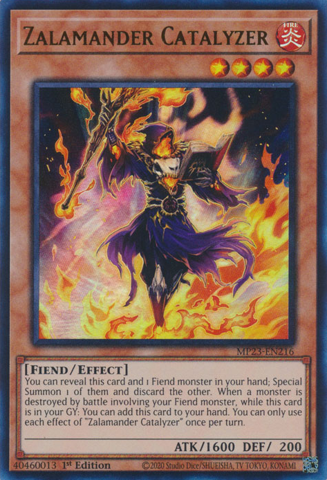 Zalamander Catalyzer MP23-EN216 Ultra Ultra Rare Yu-Gi-Oh 25th Anniversary Tin: Dueling Heroes Mega Pack in Art