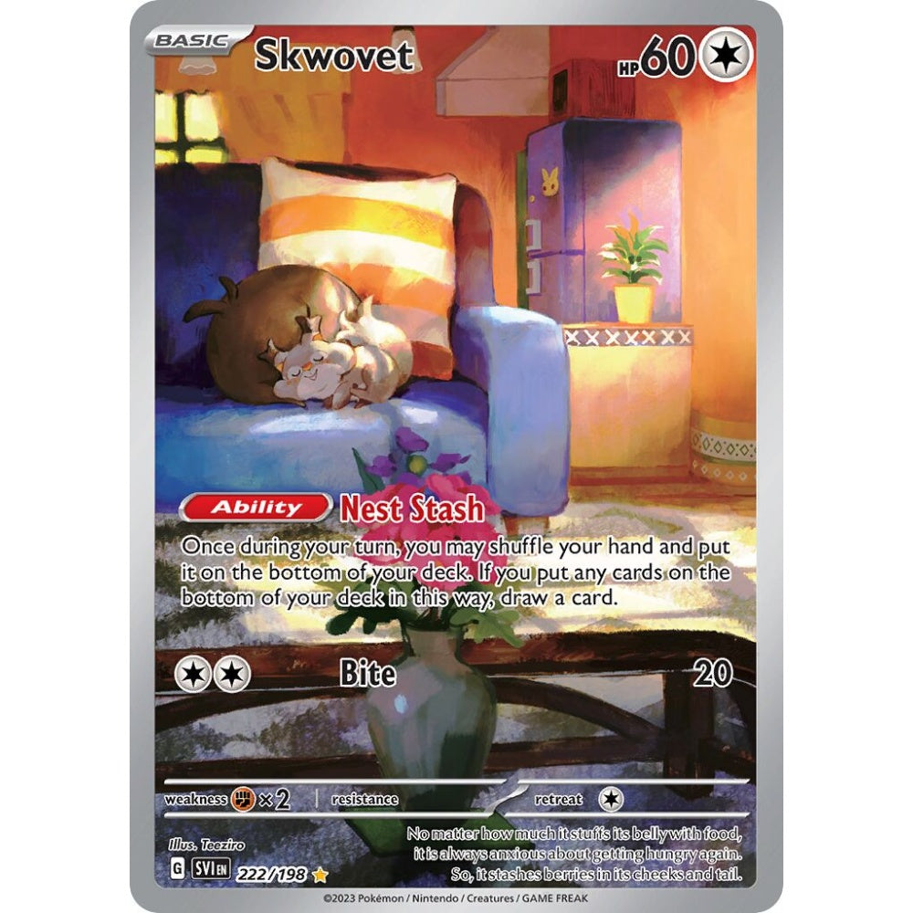 Skwovet Illustration Rare 222/198 Pokemon Card Game Scarlet & Violet