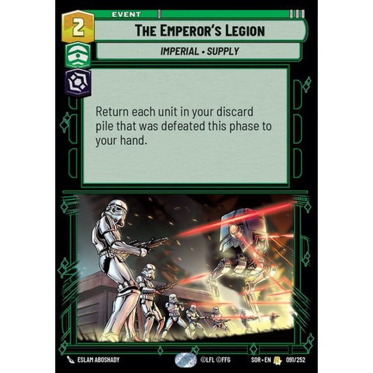 The Emperor's Legion, 91, R, Star Wars Unlimited, Sparks Of Rebellion