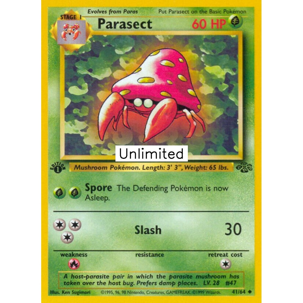 Parasect Uncommon 41/64 Pokemon Card Game Jungle