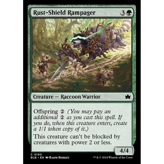 Rust-Shield Rampager, 190, common, Magic: The Gathering, Bloomburrow