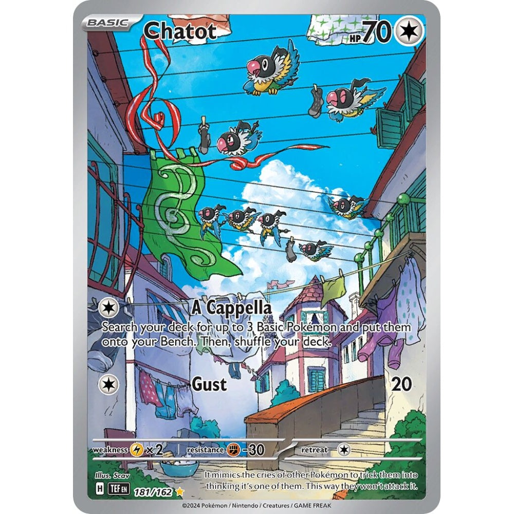 Chatot Illustration Rare 181/162 Pokemon Card Game Temporal Forces
