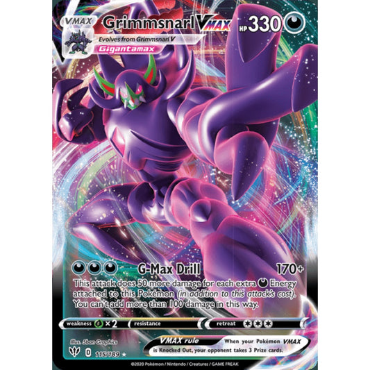 Grimmsnarl VMAX Double Rare 115/189 Pokemon Card Game Darkness Ablaze