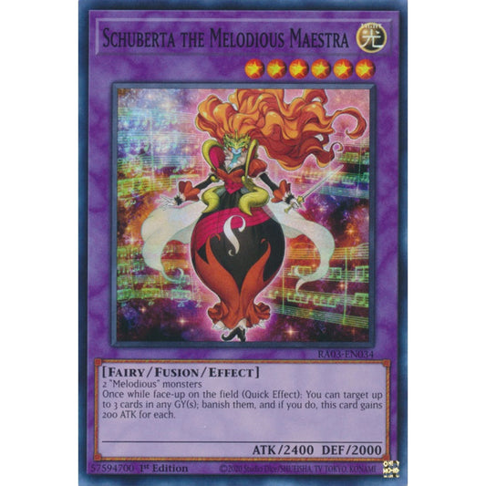 Schuberta the Melodious Maestra RA03-EN034 Super Super Rare Yu-Gi-Oh Quarter Century Bonanza in Art