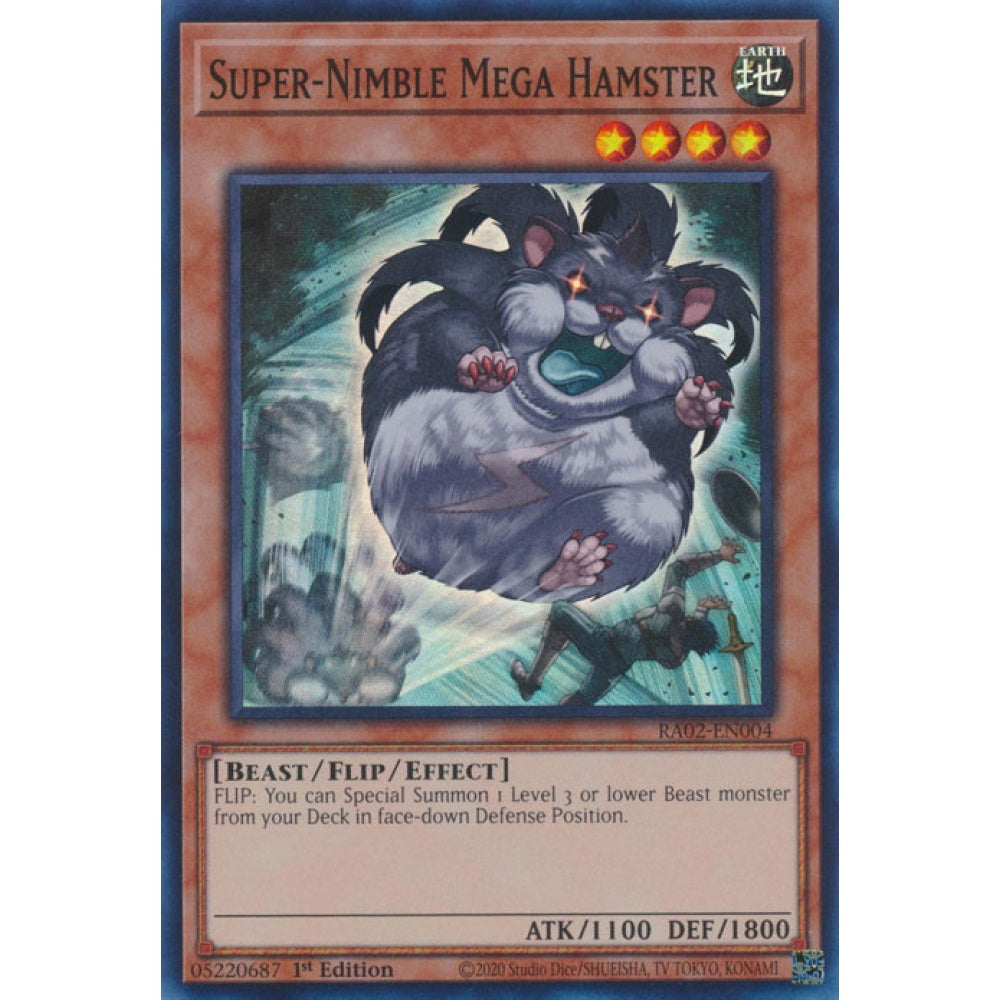 Super-Nimble Mega Hamster RA02-EN004 Platinum Platinum Secret Rare Yu-Gi-Oh 25th Anniversary Rarity Collection II in Art