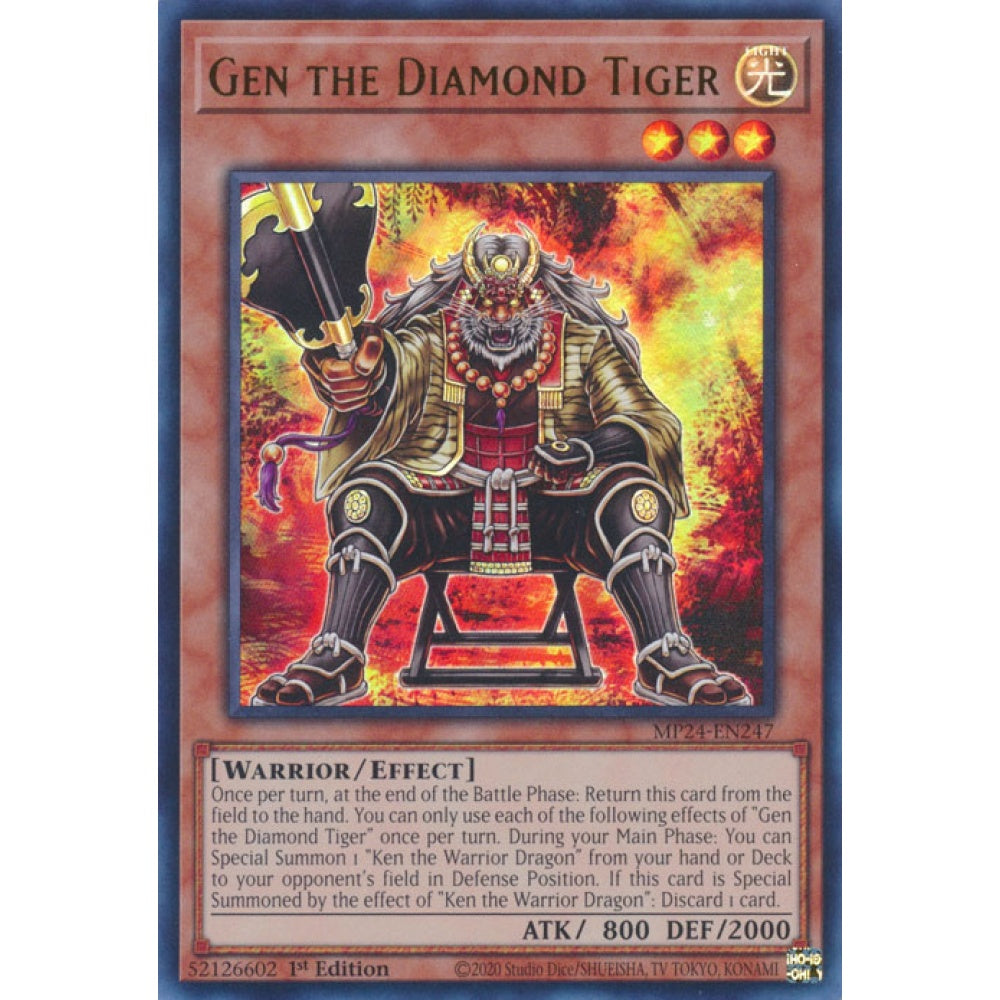 Gen the Diamond Tiger AGOV-EN082 Common Common Yu-Gi-Oh Age of Overlord in Art