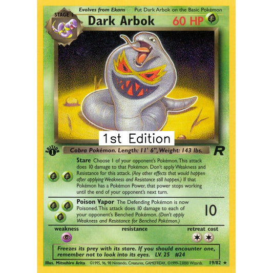 Dark Arbok Rare 19/82 Pokemon Card Game Team Rocket