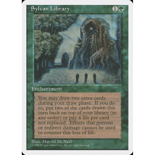 Sylvan Library rare 273 Magic the Gathering Fourth Edition Spanish