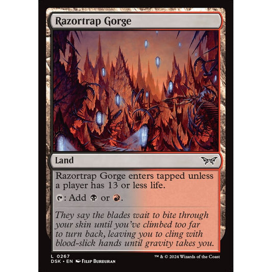 Razortrap Gorge, 267, common, Magic: The Gathering, Duskmourn: House of Horror