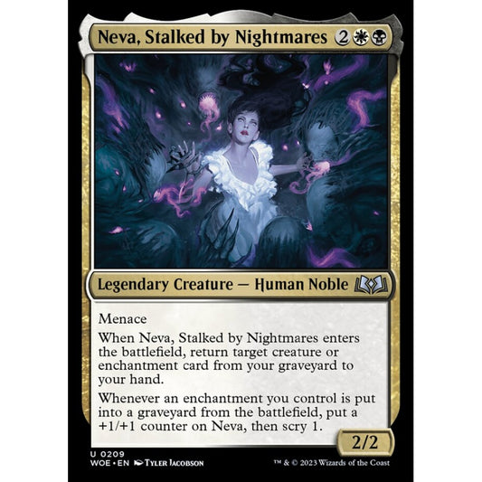 Neva, Stalked by Nightmares, uncommon, 209, Magic the Gathering, Wilds of Eldraine