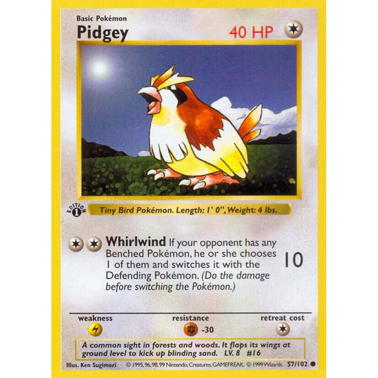 Pidgey Common 57/102 Pokemon Card Game Base Set
