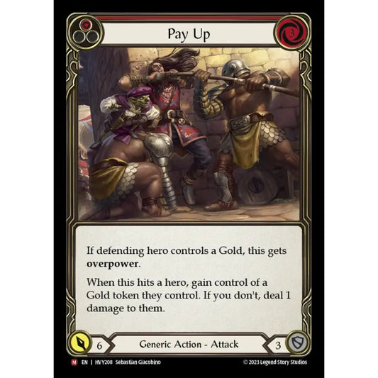 Pay Up HVY208 Majestic Flesh & Blood Trading Card Game Heavy Hitters in Regular Art