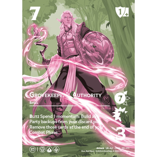 Grovekeeper’s Authority, 191/211, CR02, Universus, Critical Role: Heroes Of Exandria, Attack, UR-ALT