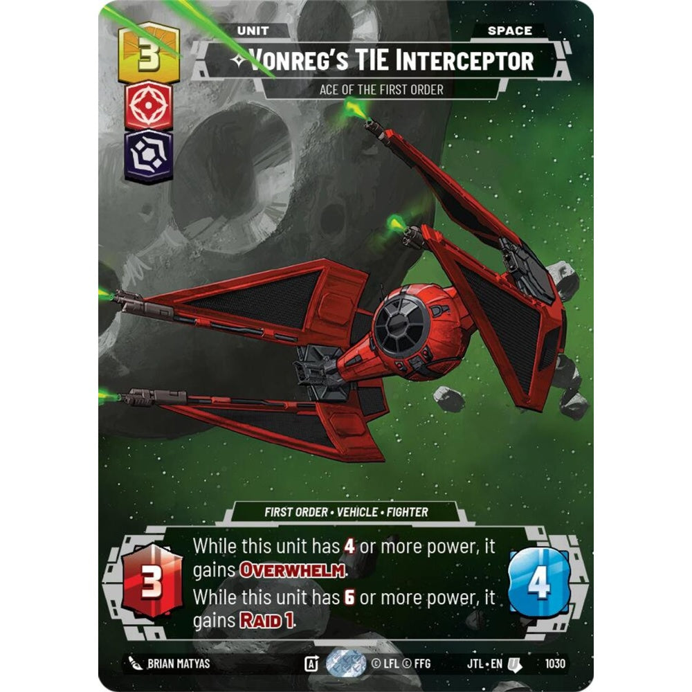 Vonreg's TIE Interceptor, U, JTL 1030) Prestige, Star Wars Unlimited