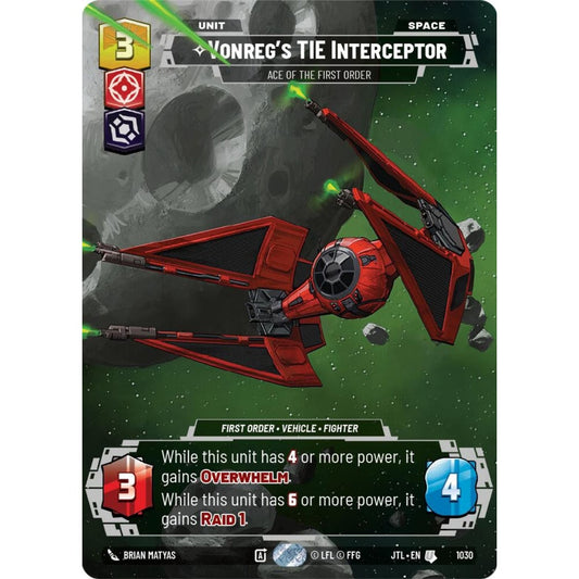 Vonreg's TIE Interceptor, U, JTL 1030) Prestige, Star Wars Unlimited