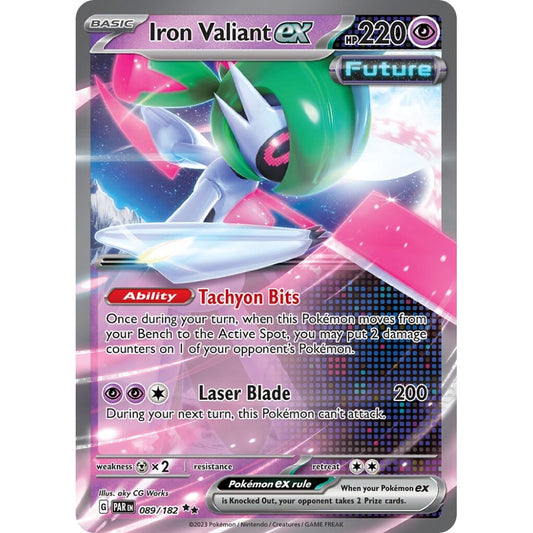 Iron Valiant ex Double Rare 089/182 Pokemon Card Game Paradox Rift