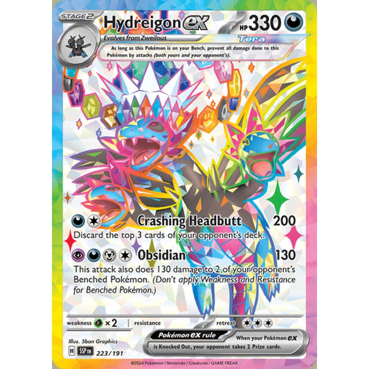 Hydreigon ex Full Art 223/191 Pokemon Card Game Surging Sparks