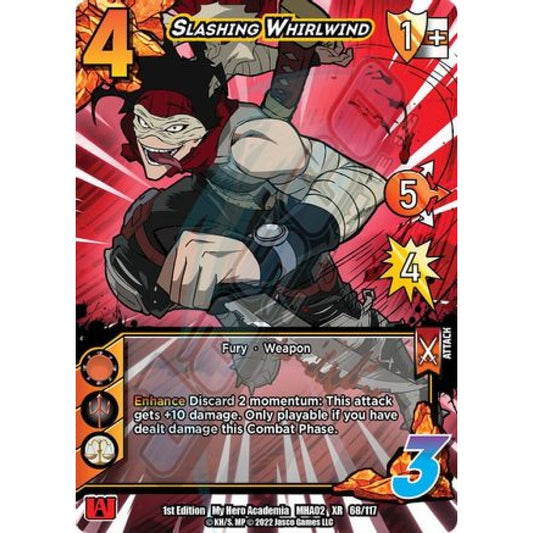Slashing Whirlwind, 68/117, XR, UniVersus, MHA02 Crimson Rampage