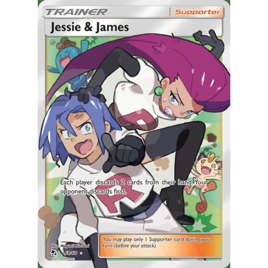 Jessie & James Full Art 68/68 Pokemon Card Game Hidden Fates
