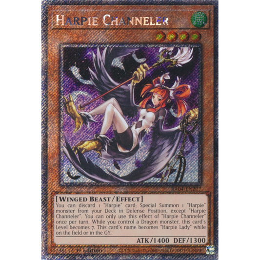 Harpie Channeler RA04-EN207 QCR Quarter Century Secret Rare Yu-Gi-Oh Quarter Century Stampede in Art