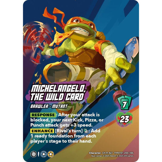 Michelangelo, the Wild Card 200/186 TMNT01 Universus Teenage Mutant Ninja Turtles Character CH-R-ALT