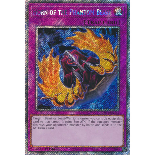 Horn of the Phantom Beast RA03-EN241 Platinum Platinum Secret Rare Yu-Gi-Oh Quarter Century Bonanza in Art