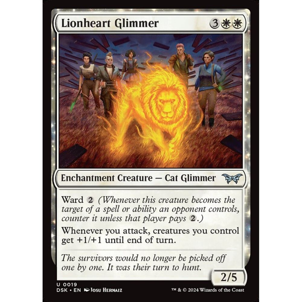 Lionheart Glimmer, 19, uncommon, Magic: The Gathering, Duskmourn: House of Horror