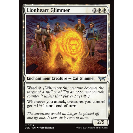 Lionheart Glimmer, 19, uncommon, Magic: The Gathering, Duskmourn: House of Horror