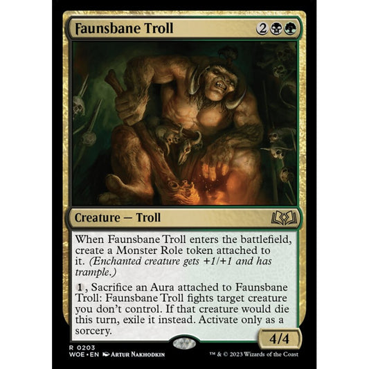 Faunsbane Troll, rare, 203, Magic the Gathering, Wilds of Eldraine