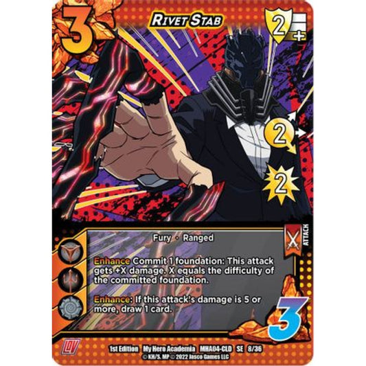 Rivet Stab, 8/36, SE, UniVersus, MHA04 League of Villains