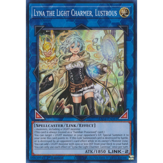Lyna the Light Charmer, Lustrous RA04-EN081 QCR Quarter Century Secret Rare Yu-Gi-Oh Quarter Century Stampede in Art