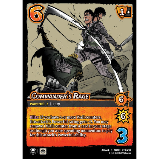 Commander's Rage, 239/297, R, UniVersus, Attack on Titan: Battle for Humanity