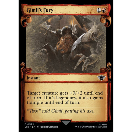 Gimli's Fury, common, 582, Magic the Gathering, The Lord of the Rings: Tales of Middle-earth