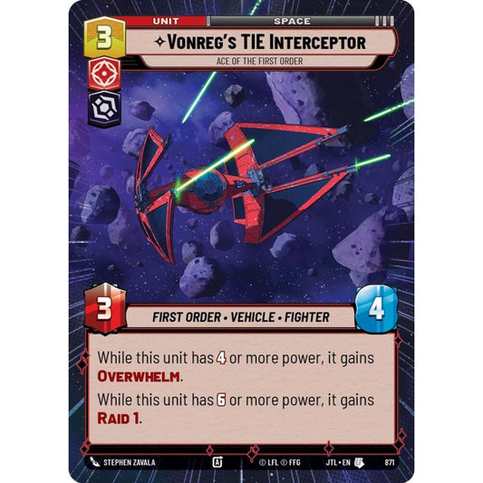 Vonreg's TIE Interceptor, U, JTL 871) Hyperspace Foil, Star Wars Unlimited