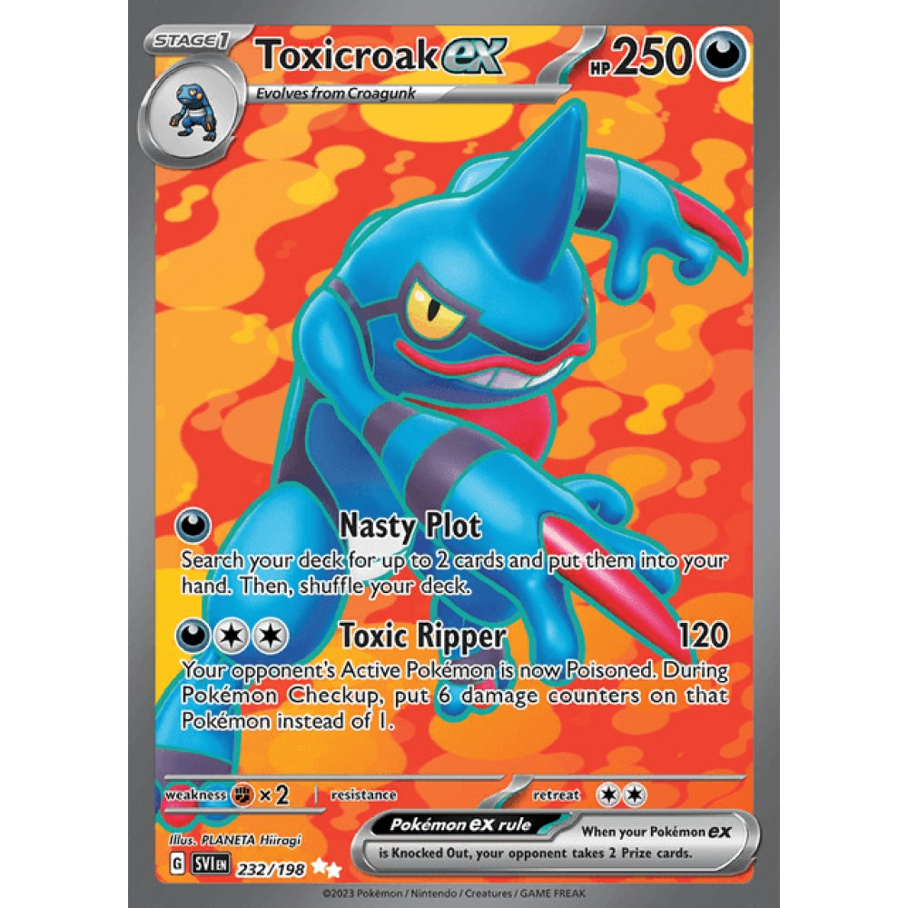 Toxicroak ex Full Art 232/198 Pokemon Card Game Scarlet & Violet