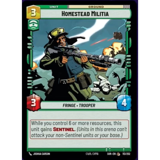 Homestead Militia, 113, C, Star Wars Unlimited, Sparks Of Rebellion