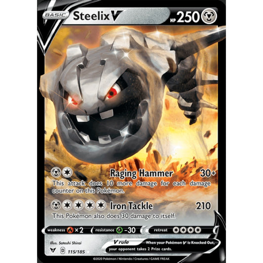 Steelix V Double Rare 115/185 Pokemon Card Game Vivid Voltage