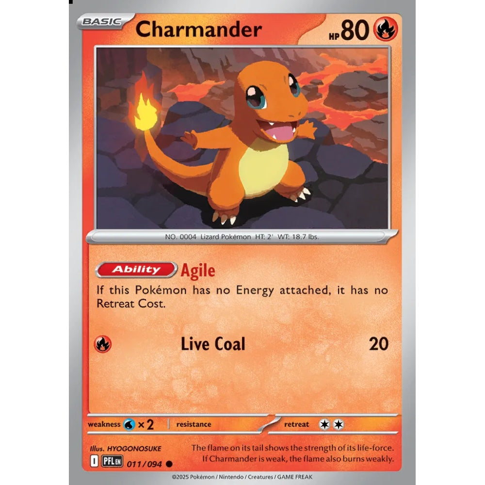 Charmander Common 011/094 Pokemon Card Game Phantasmal Flames
