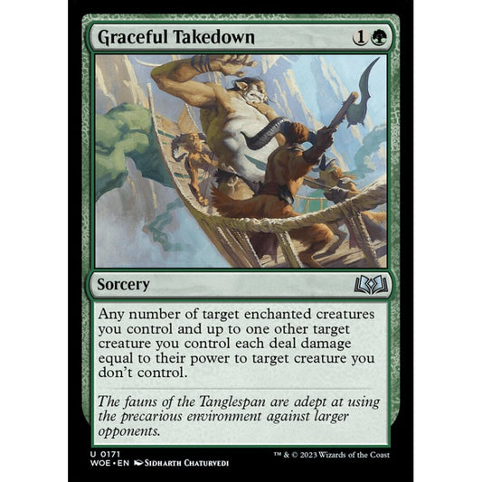 Graceful Takedown, uncommon, 171, Magic the Gathering, Wilds of Eldraine