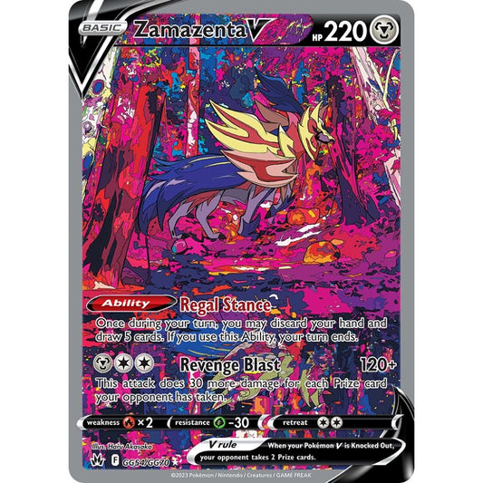 Zamazenta V Holo Rare V GG54/GG70 Pokemon Card Game Crown Zenith