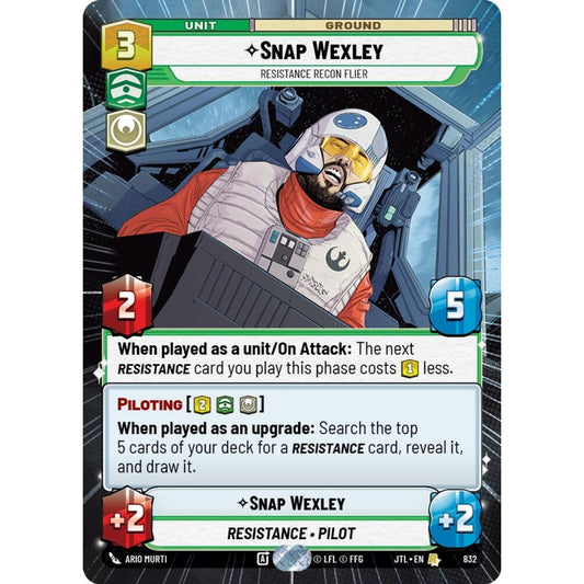 Snap Wexley, R, JTL 832) Hyperspace Foil, Star Wars Unlimited