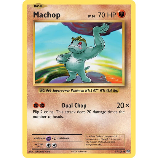 Machop Common 57/108 Pokemon Card Game Evolutions