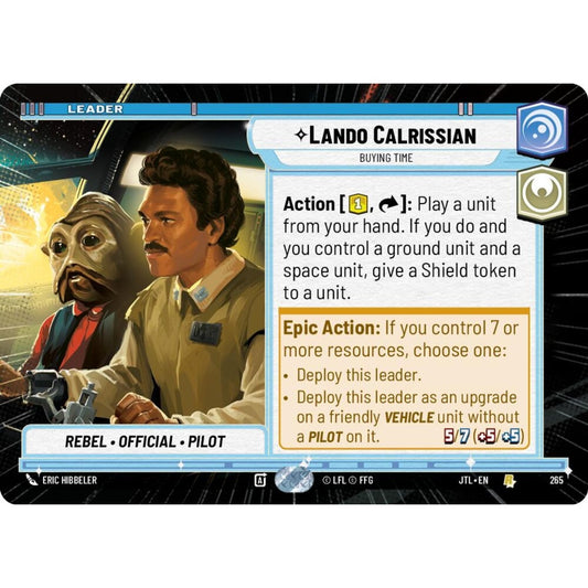 Lando Calrissian, R, JTL 265) Hyperspace, Star Wars Unlimited