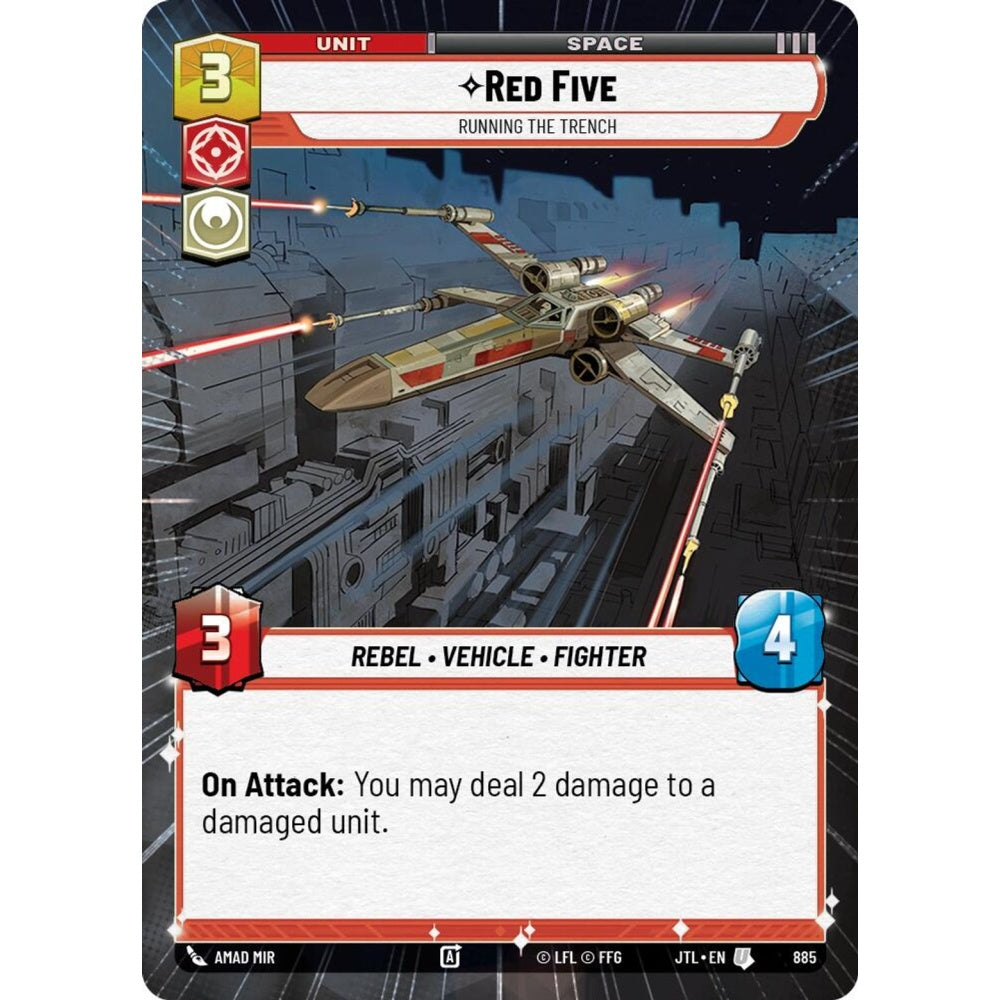Red Five, U, JTL 885) Hyperspace Foil, Star Wars Unlimited