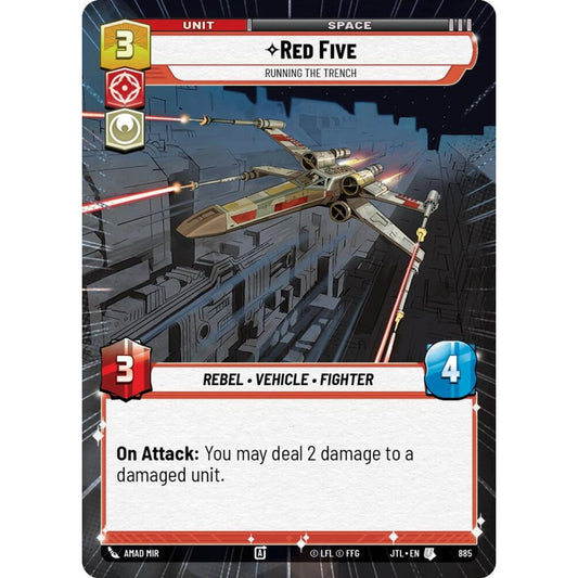 Red Five, U, JTL 885) Hyperspace Foil, Star Wars Unlimited