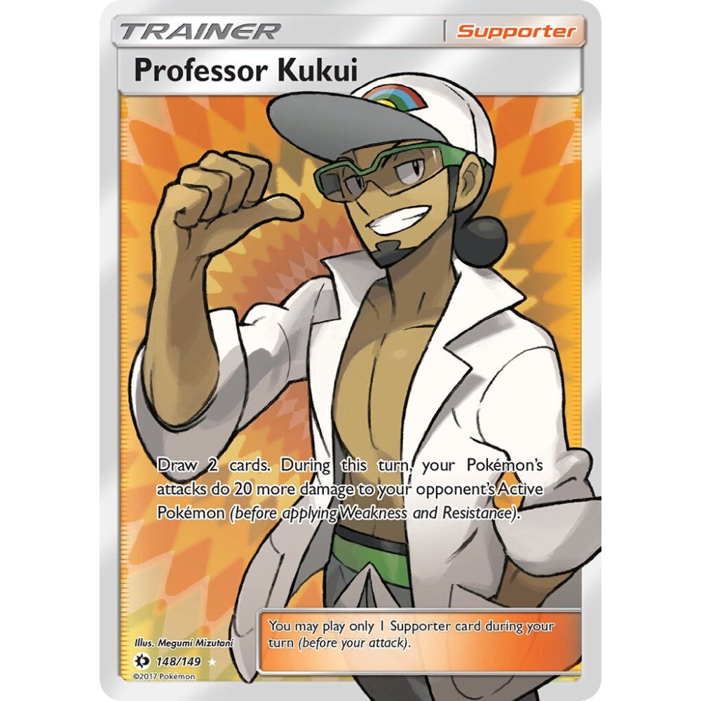 Professor Kukui Rare Ultra 148/149 Pokemon Card Game Sun & Moon