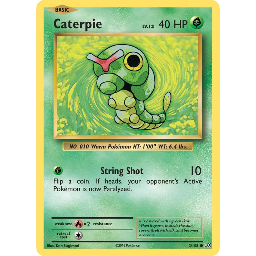 Caterpie Common 3/108 Pokemon Card Game Evolutions