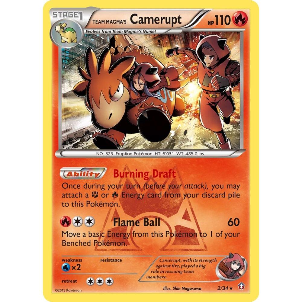 Team Magma's Camerupt Rare Holo 2/34 Pokemon Card Game Double Crisis